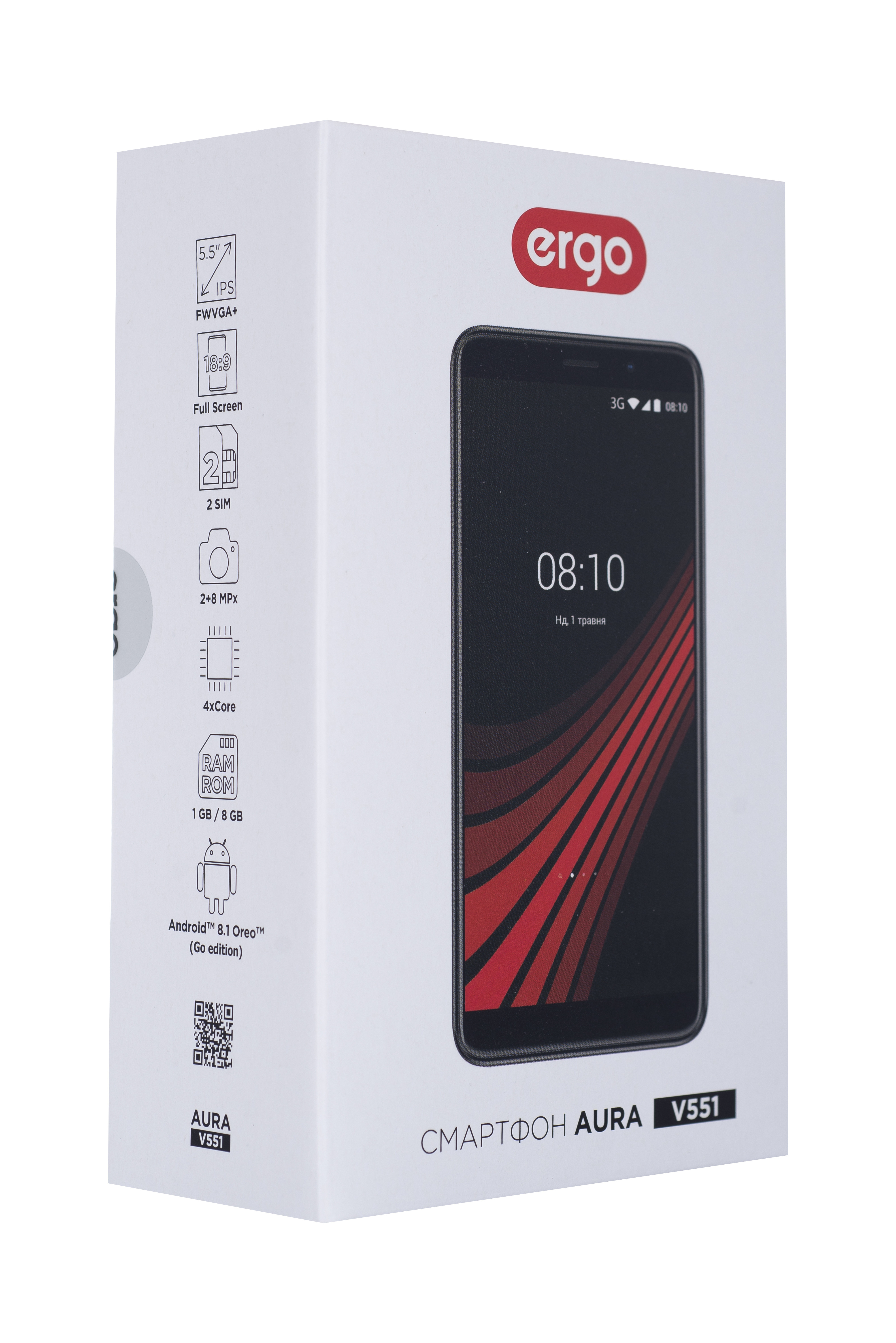 Смартфоны Смартфон ERGO V551 Aura Dual Sim Goldкупить по низкой цене в  интернет магазине VOLTI - отзывы, бесплатная доставка, рассрочка на 30  месяцев