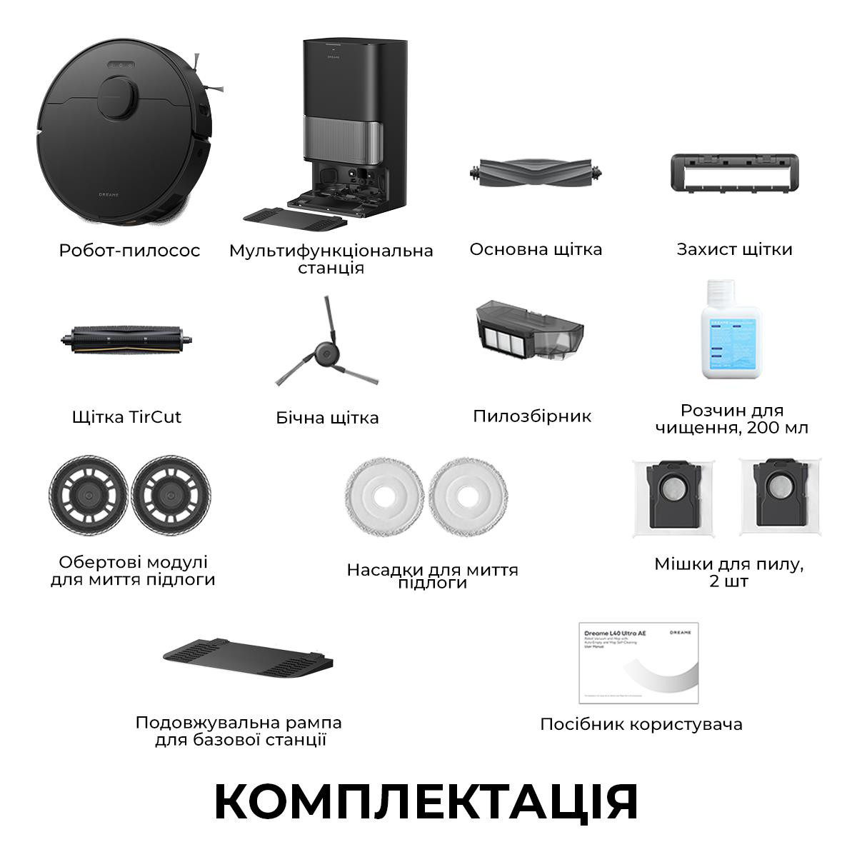 Робот-пылесос L40 ULTRA AE RLL77SE-BLACK DREAME-21 Робот-пылесос L40 ULTRA AE RLL77SE-BLACK DREAME-21-изображение