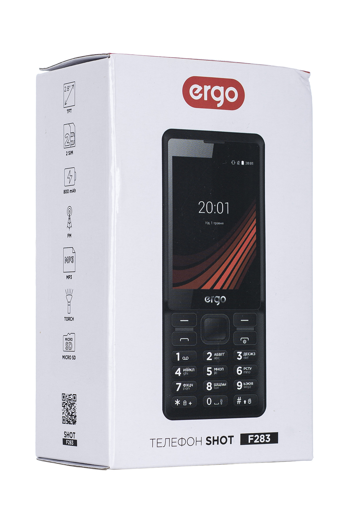 Мобильные телефоны Мобильный телефон ERGO F283 Shot Dual Sim Blackкупить по  низкой цене в интернет магазине VOLTI - отзывы, бесплатная доставка,  рассрочка на 30 месяцев