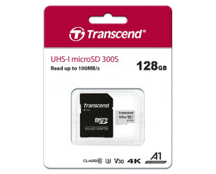 Карта пам'яті Transcend microSD 128GB C10 UHS-I R100/W40MB/s + SD-61 Карта пам'яті Transcend microSD 128GB C10 UHS-I R100/W40MB/s + SD-61-зображення