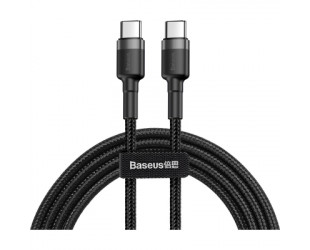 Дата кабель USB-C to USB-C 1.0m 3A 60W Cafule Black Baseus (CATKLF-GG1)-13-изображение
