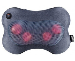 Масажна подушка NAIPO Back and Neck (Ultra-soft Plush Fabric) для спини та шиї з підігрівом та додатковою функцією масажу Шиатцу (ультрам'яка плюшова тканина);модель - MGP-129M-13-зображення