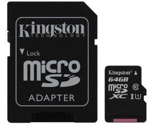 Карта памяти Kingston microSDXC 64GB UHS-I U1 Canvas Select (SDCS/64GB) + SD адаптер-4-изображение