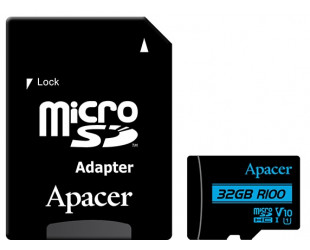 Карта пам'яті Apacer microSDHC 32GB UHS-I U1 V10 (AP32GMCSH10U6-R) + SD адаптер-4-зображення