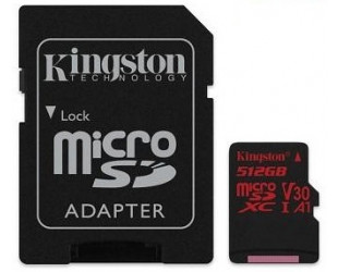 Карта пам'яті Kingston microSDHC 512GB UHS-I U3 A1 Canvas React (SDCR/512GB) + SD адаптер-4-зображення