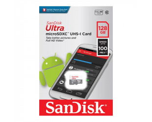 Карта памяти SanDisk 128GB microSDHC C10 UHS-I R100MB/s Ultra-4 Карта памяти SanDisk 128GB microSDHC C10 UHS-I R100MB/s Ultra-4-изображение