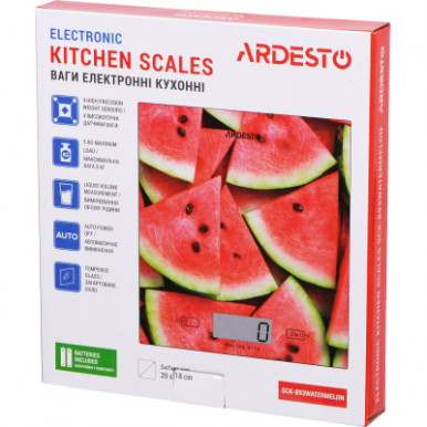 Весы кухонные Ardesto SCK-893WATERMELON-9-изображение