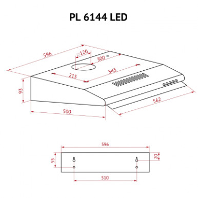 Вытяжка кухонная Perfelli PL 6144 W LED-15-изображение