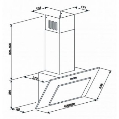 Витяжка ELEYUS VERTICAL 700 60 WH-37-зображення