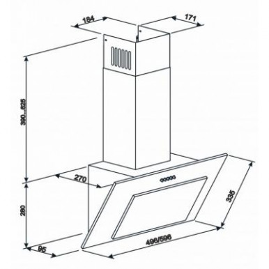 Витяжка ELEYUS VERTICAL 470 60 BL-15-зображення