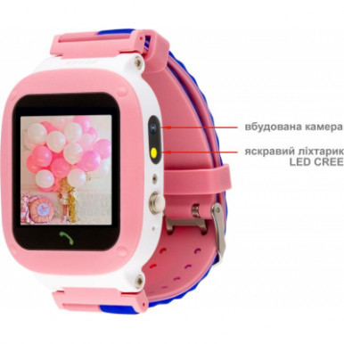 Смарт-годинник AmiGo GO004 Splashproof Camera+LED Pink-9-зображення