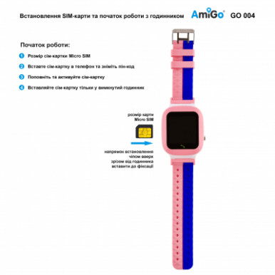 Смарт-годинник AmiGo GO004 Splashproof Camera+LED Pink-11-зображення