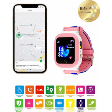 Смарт-годинник AmiGo GO004 Splashproof Camera+LED Pink-12-зображення