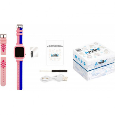 Смарт-годинник AmiGo GO004 Splashproof Camera+LED Pink-13-зображення