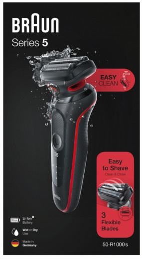 Бритва Braun Series 5 50-R1000s чорна/червона-17-зображення