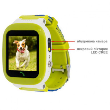 Смарт годинник AmiGo GO004 Splashproof Camera+LED Green -11-зображення