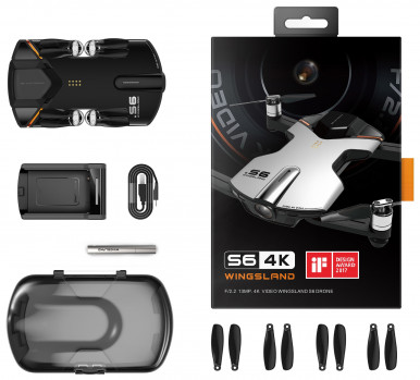 Квадрокоптер Wingsland S6 GPS 4K Pocket Drone-2 Batteries Pack Black-7-зображення