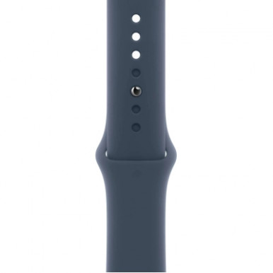 Apple Watch Series 9 GPS 41mm Silver Aluminium Case with Storm Blue Sport Band - M/L (MR913QP/A)-10-зображення