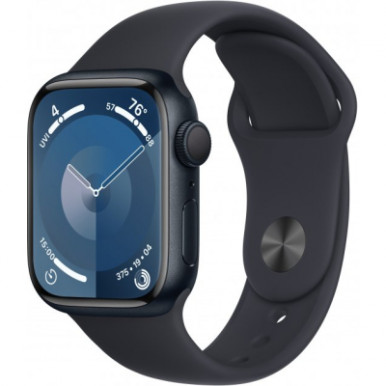 Apple Watch Series 9 GPS 45mm Midnight Aluminium Case with Midnight Sport Band - S/M (MR993QP/A)-8-зображення