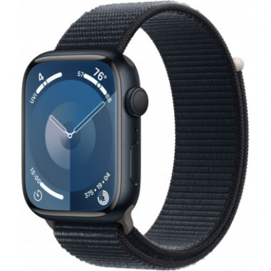 Apple Watch Series 9 GPS 45mm Midnight Aluminium Case with Midnight Sport Loop (MR9C3QP/A)-8-зображення
