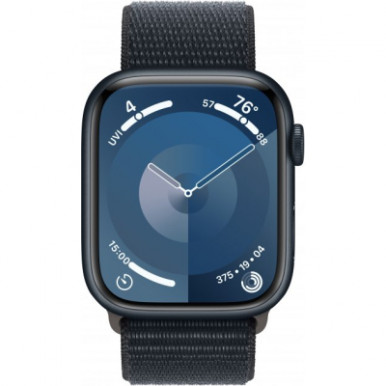Apple Watch Series 9 GPS 45mm Midnight Aluminium Case with Midnight Sport Loop (MR9C3QP/A)-9-зображення