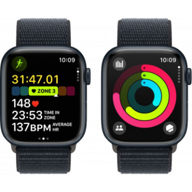 Apple Watch Series 9 GPS 45mm Midnight Aluminium Case with Midnight Sport Loop (MR9C3QP/A)-15-изображение
