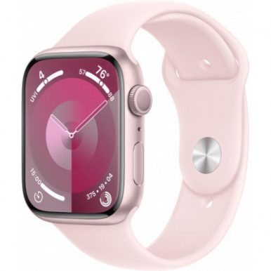 Apple Watch Series 9 GPS 45mm Pink Aluminium Case with Light Pink Sport Band - M/L (MR9H3QP/A)-8-зображення