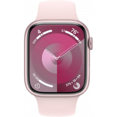 Apple Watch Series 9 GPS 45mm Pink Aluminium Case with Light Pink Sport Band - M/L (MR9H3QP/A)-9-зображення