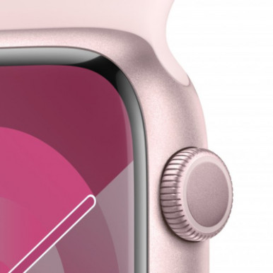 Apple Watch Series 9 GPS 45mm Pink Aluminium Case with Light Pink Sport Band - M/L (MR9H3QP/A)-10-зображення