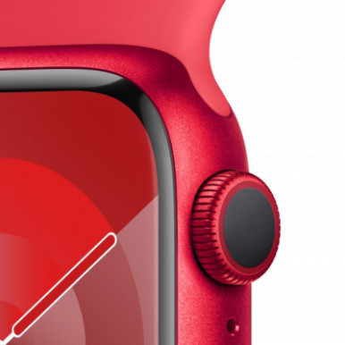 Apple Watch Series 9 GPS 45mm (PRODUCT)RED Aluminium Case with (PRODUCT)RED Sport Band - M/L (MRXK3QP/A)-10-зображення