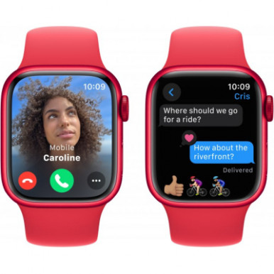 Apple Watch Series 9 GPS 45mm (PRODUCT)RED Aluminium Case with (PRODUCT)RED Sport Band - M/L (MRXK3QP/A)-13-зображення