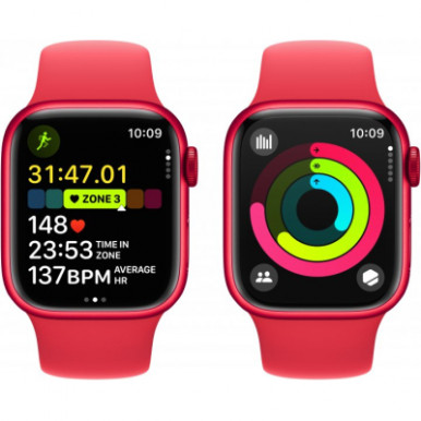 Apple Watch Series 9 GPS 45mm (PRODUCT)RED Aluminium Case with (PRODUCT)RED Sport Band - M/L (MRXK3QP/A)-15-изображение