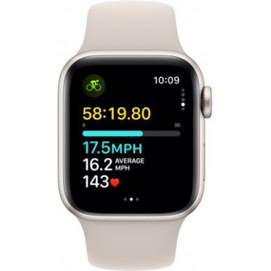Apple Watch SE 2023 GPS 40mm Starlight Aluminium Case with Starlight Sport Band - S/M (MR9U3QP/A)-11-изображение