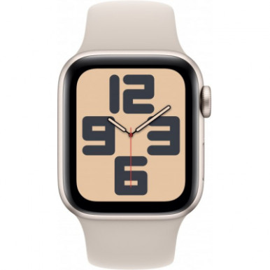 Apple Watch SE 2023 GPS 40mm Starlight Aluminium Case with Starlight Sport Band - M/L (MR9V3QP/A)-7-зображення