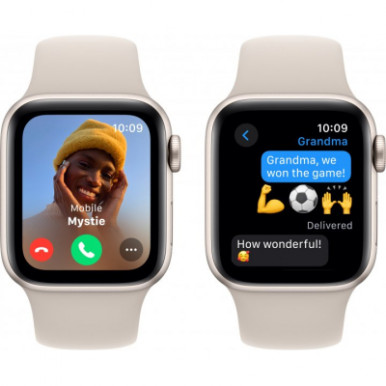 Apple Watch SE 2023 GPS 40mm Starlight Aluminium Case with Starlight Sport Band - M/L (MR9V3QP/A)-9-зображення