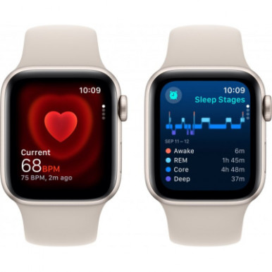 Apple Watch SE 2023 GPS 40mm Starlight Aluminium Case with Starlight Sport Band - M/L (MR9V3QP/A)-10-зображення