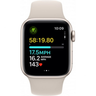 Apple Watch SE 2023 GPS 40mm Starlight Aluminium Case with Starlight Sport Band - M/L (MR9V3QP/A)-11-зображення