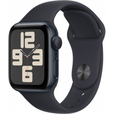 Apple Watch SE 2023 GPS 40mm Midnight Aluminium Case with Midnight Sport Band - S/M (MR9X3QP/A)-6-зображення