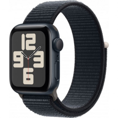 Apple Watch SE 2023 GPS 40mm Midnight Aluminium Case with Midnight Sport Loop (MRE03QP/A)-6-зображення