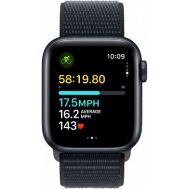 Apple Watch SE 2023 GPS 40mm Midnight Aluminium Case with Midnight Sport Loop (MRE03QP/A)-11-изображение