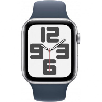 Apple Watch SE 2023 GPS 40mm Silver Aluminium Case with Storm Blue Sport Band - S/M (MRE13QP/A)-7-зображення