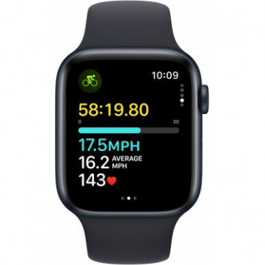 Apple Watch SE 2023 GPS 44mm Midnight Aluminium Case with Midnight Sport Band - S/M (MRE73QP/A)-11-изображение
