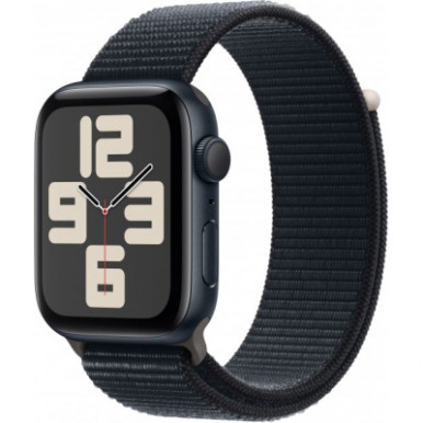 Apple Watch SE 2023 GPS 44mm Midnight Aluminium Case with Midnight Sport Loop (MREA3QP/A)-6-зображення