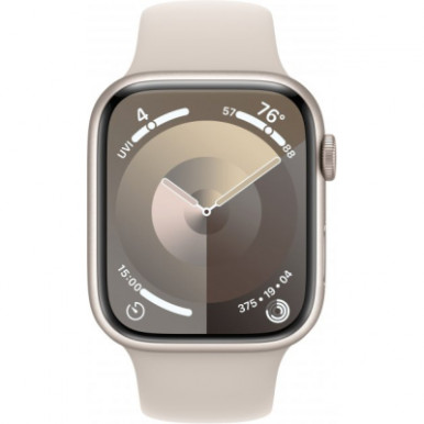 Apple Watch Series 9 GPS 41mm Starlight Aluminium Case with Starlight Sport Band - S/M (MR8T3QP/A)-9-зображення