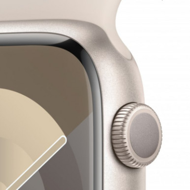 Apple Watch Series 9 GPS 41mm Starlight Aluminium Case with Starlight Sport Band - S/M (MR8T3QP/A)-10-изображение