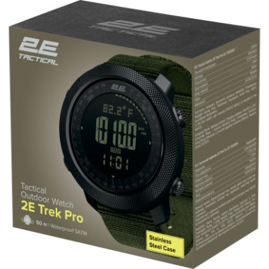 Смарт-часы 2E Trek Pro Black-Green з компасом, барометром та крокоміром (2E-TCW30BK)-13-изображение