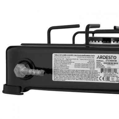 Плита Ardesto CTC-NS5015B, тип газу LPG, 3 алюмін. газ. пальника, 1 електрич. ко (CTC-NS5015B)-11-изображение