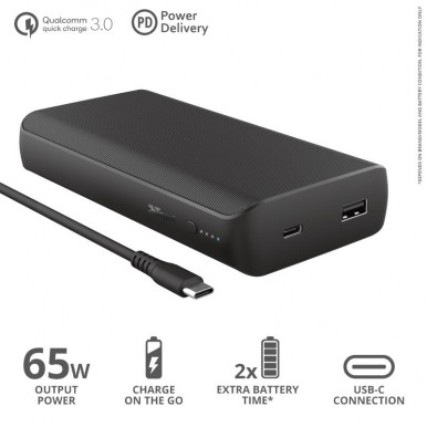 Power Bank TRUST Laro 65W USB-C laptop 20000, 23892, 3716644-1-изображение
