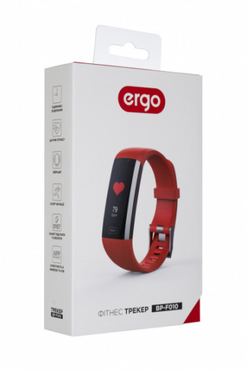 Фітнес пристрої ERGO Fit Band HR BP F010 - Фітнес трекер (Червоний)-15-зображення