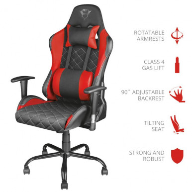 Ігрове крісло Trust GXT707R RESTO RED-1-зображення